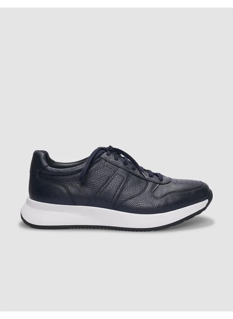 Cabani Leather Navy Blue Lace-up Men's Sports Shoes