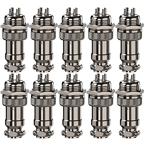 Clyxgs Aviation Plug Connector 4-Pin Male Female Panel Metal Wire Panel Connector 16mm Socket 10PCS - Image 1