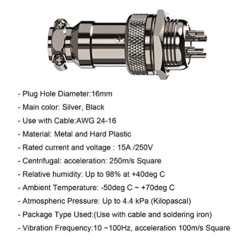 Clyxgs Aviation Plug Connector 4-Pin Male Female Panel Metal Wire Panel Connector 16mm Socket 10PCS - Image 3