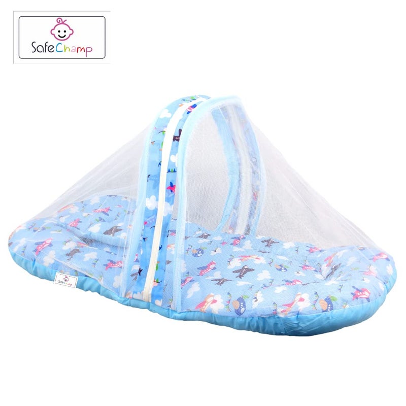 SafeChamp Skyler Baby Bedding Set with Pillow and Sleeping Bag Combo (Pack -2) (Blue) - Image 4
