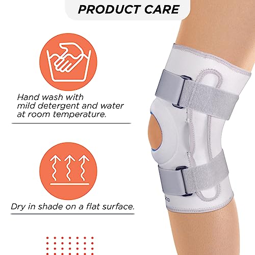 Vissco Neoprene Hinged Knee Stabilizer (Moderate Support), Knee Support for Pain Relief, Knee Injury, Knee Cap, Braces for Walking, Running, Gym, Workout (Single) - Large (Grey) - Image 5