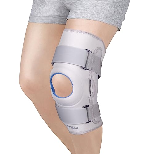 Vissco Neoprene Hinged Knee Stabilizer (Moderate Support), Knee Support for Pain Relief, Knee Injury, Knee Cap, Braces for Walking, Running, Gym, Workout (Single) - Large (Grey) - Image 1
