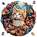 Qiuenisray Wooden Puzzle Cute Cat Puzzle 500 Pieces Unique Shape Advanced Wooden Jigsaw Puzzle Challenge Jigsaw Puzzle for Family Game169 x 168 in - Image 2
