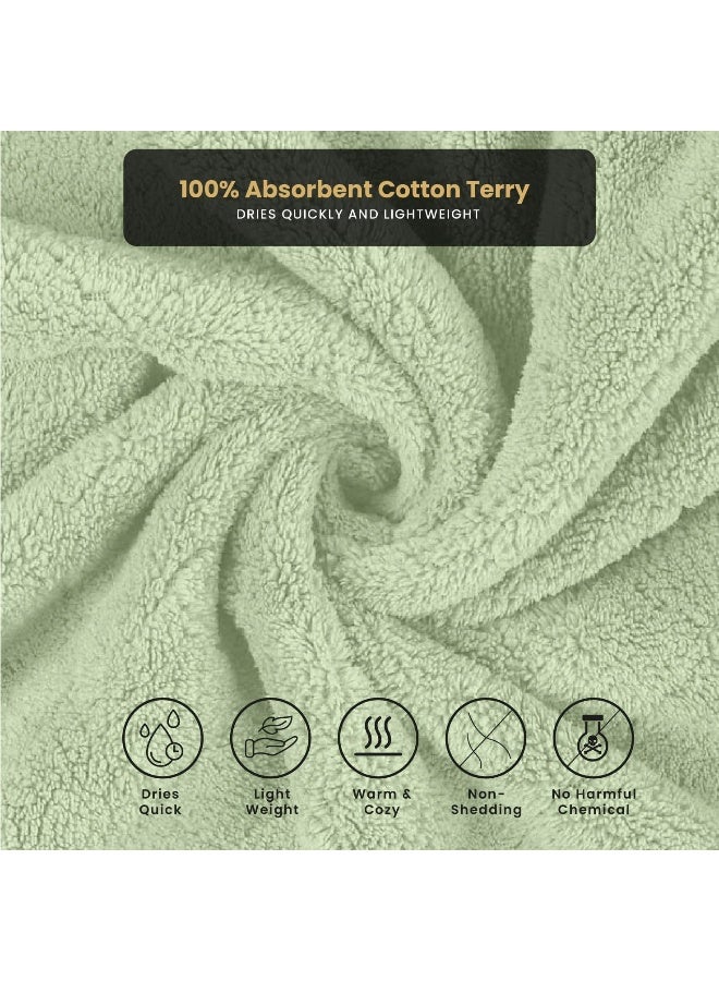 Cotton home Cotton Home Unisex Bathrobe - 100% Cotton Super Soft Highly Absorbent Lightweight Bathrobes for Women & Men - Ideal for Everyday Comfort & Relaxation Mint Green  - Image 4