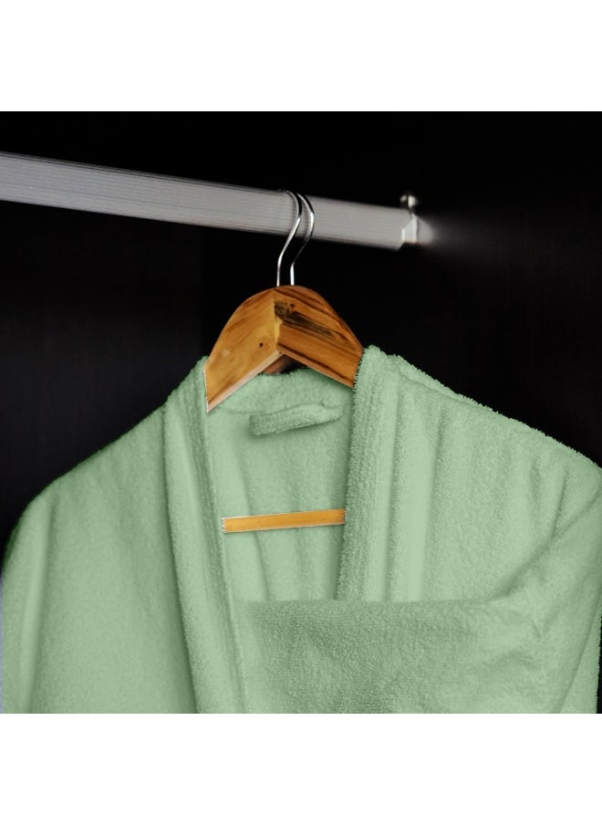 Rest Terry Bathrobe With Pockets Mint Green Xxl Hotel Luxury Loungewear Cotton Soft And Absorbent Comfortable After Shower Bathrobe Fade Resistant For Men And Women One Size Fits All 45X30X65Cm  - Image 1
