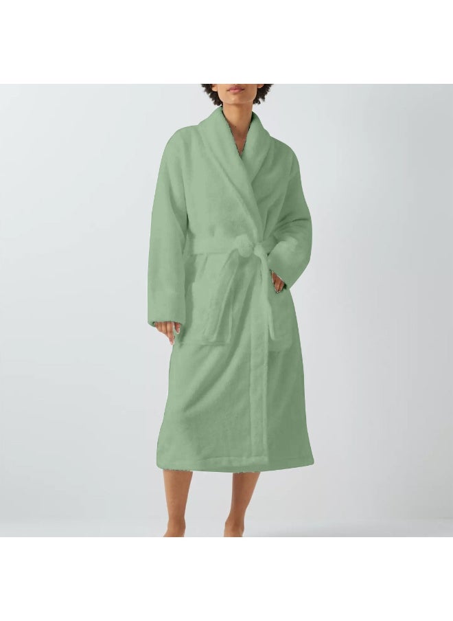 Rest Terry Bathrobe With Pockets Mint Green Xxl Hotel Luxury Loungewear Cotton Soft And Absorbent Comfortable After Shower Bathrobe Fade Resistant For Men And Women One Size Fits All 45X30X65Cm  - Image 3