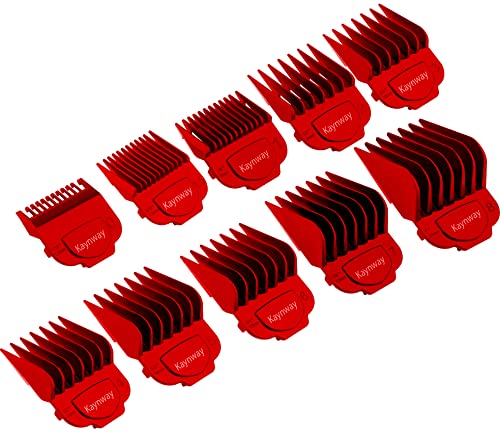 Kaynway for Andis Magnetic Clipper Guards 10PCS Upgrade Professional Clipper Guard Comb Guides for Andis Master Hair Clippers 116 to 1Red - Image 1