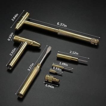 Homartel Homartel 5 in 1 Small Hammer Small Round Hammer Multifunctional Copper Hammer Screwdriver with Bottle Opener Musical Acessories Toolkit and Screwdriver Hand Repairing Tools Set of 1  - Image 4