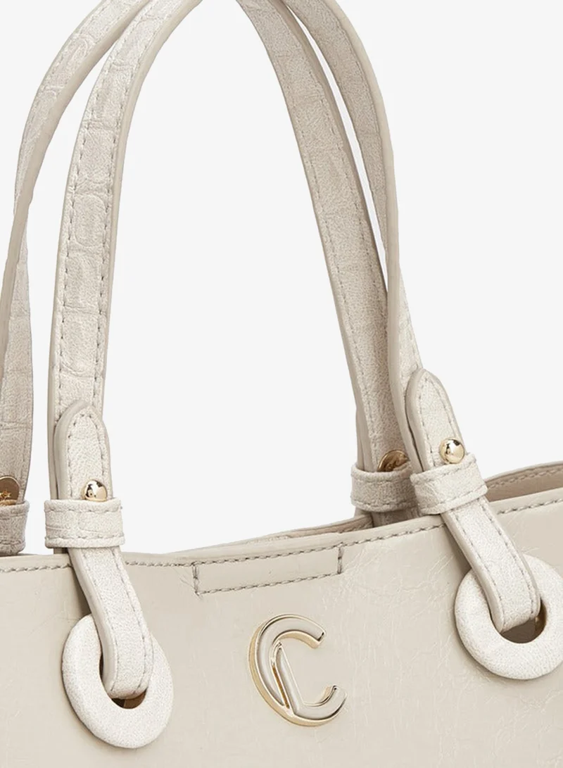 Le Confort BEIGE Textured Tote Bag With Adjustable Strap for Women | Best Price UAE