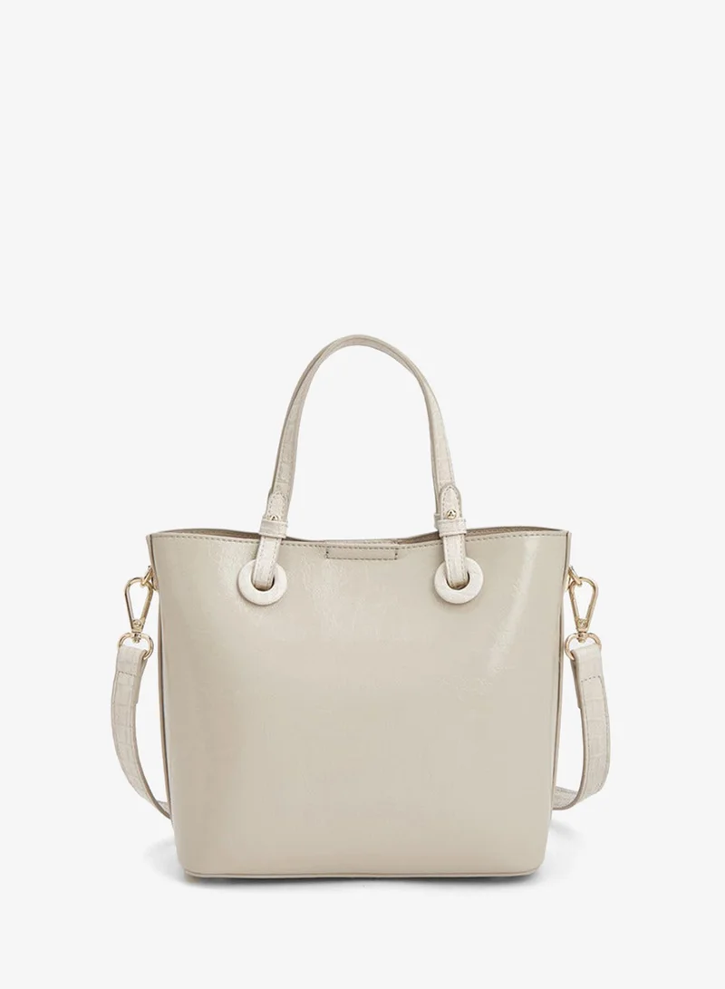Le Confort BEIGE Textured Tote Bag With Adjustable Strap for Women | Best Price UAE