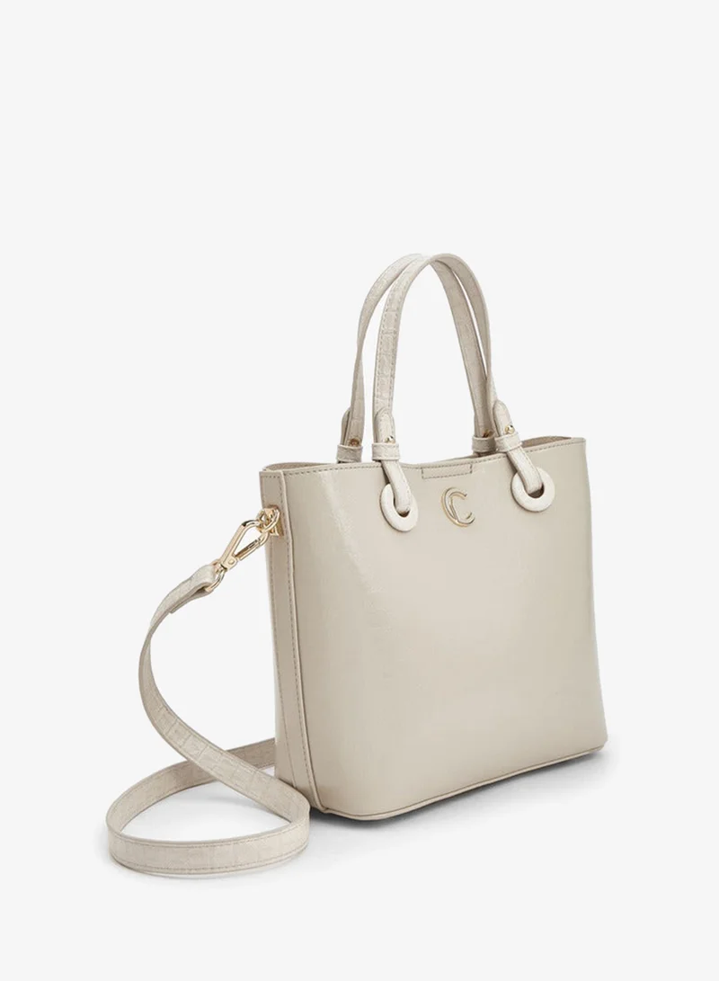 Le Confort BEIGE Textured Tote Bag With Adjustable Strap for Women | Best Price UAE