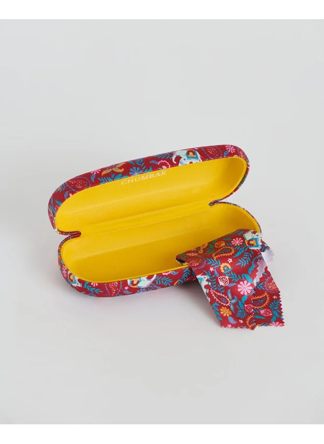 Chumbak Chumbak Paisley Blossoms Red Eyewear Case, Red, One Size