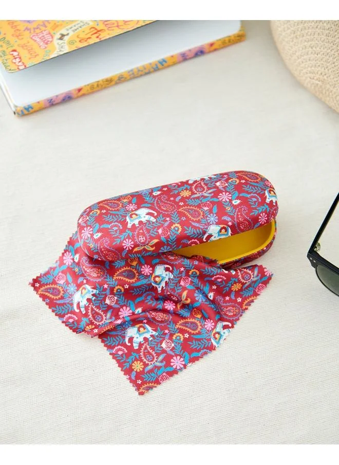 Chumbak Chumbak Paisley Blossoms Red Eyewear Case, Red, One Size