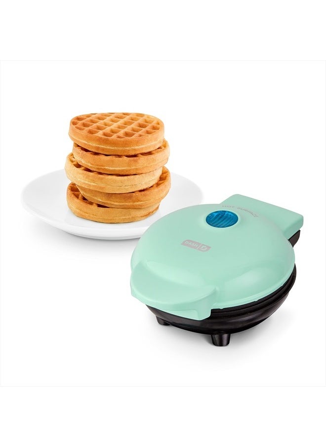 Dash Mini Maker for Individual Waffles, Hash Browns, Keto Chaffles with Easy to Clean, Non-Stick Surfaces, 4 Inch, Aqua  - Image 1