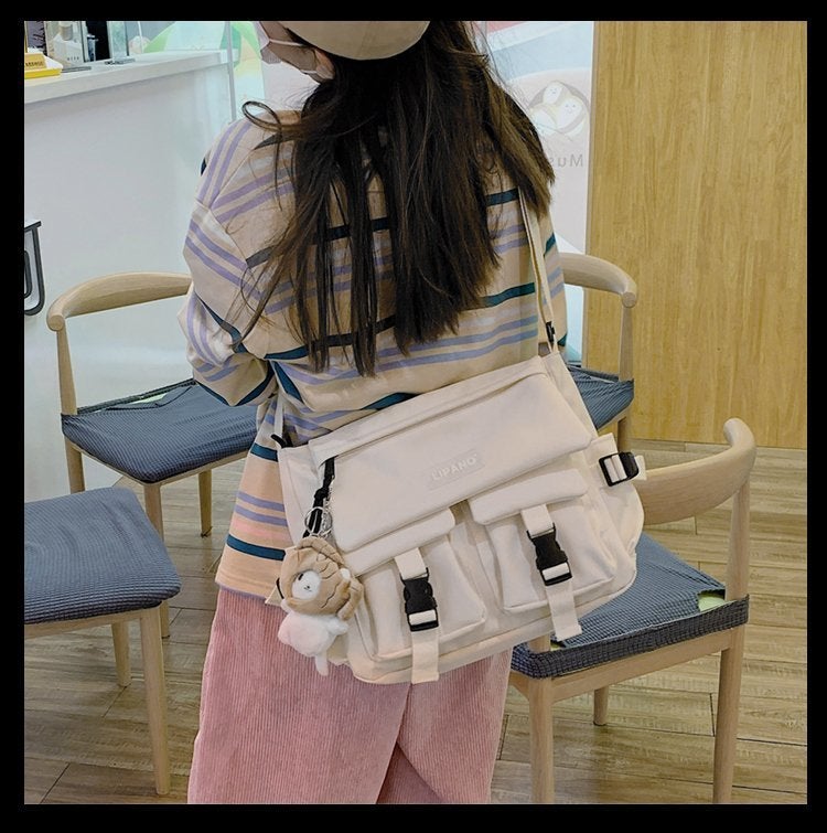 Lipano Japanese Style Ins Retro Trendy Street Shooting Simple Large Capacity Crossbody Bag For Women Casual Sports Shoulder Bag For Men - Image 2