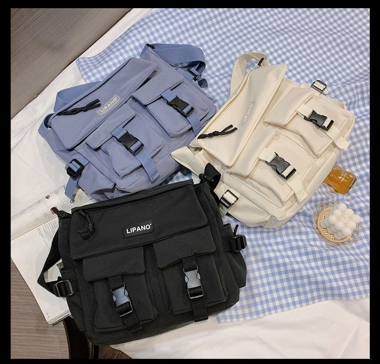 Lipano Japanese Style Ins Retro Trendy Street Shooting Simple Large Capacity Crossbody Bag For Women Casual Sports Shoulder Bag For Men - Image 5