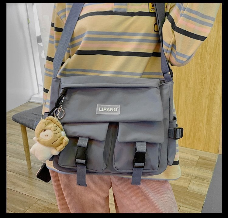 Lipano Japanese Style Ins Retro Trendy Street Shooting Simple Large Capacity Crossbody Bag For Women Casual Sports Shoulder Bag For Men - Image 4