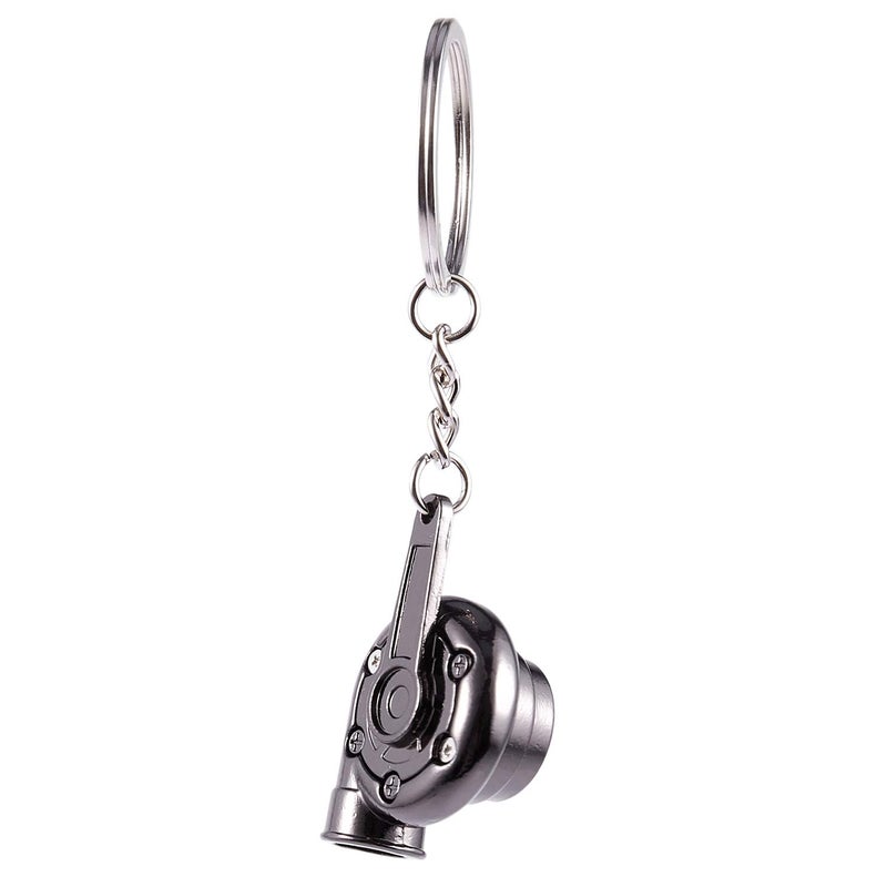 Gigavino Sleeve Bearing Spinning Golden Auto Parts Models Turbine Turbocharger Turbo Keychain Key Chain Ring Keyfob Keyring Black - Image 5