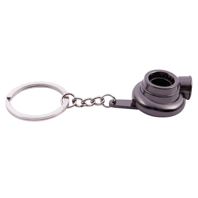 Gigavino Sleeve Bearing Spinning Golden Auto Parts Models Turbine Turbocharger Turbo Keychain Key Chain Ring Keyfob Keyring Black - Image 4