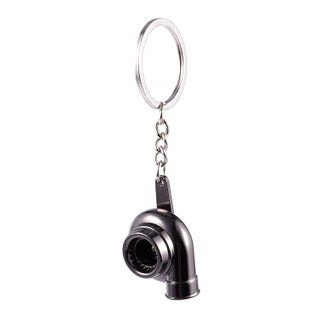 Gigavino Sleeve Bearing Spinning Golden Auto Parts Models Turbine Turbocharger Turbo Keychain Key Chain Ring Keyfob Keyring Black