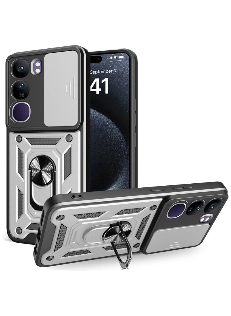 Shield Full Protection Case With Metal Ring &Slide Camera Cover For vivo v40 lite cover - Image 1