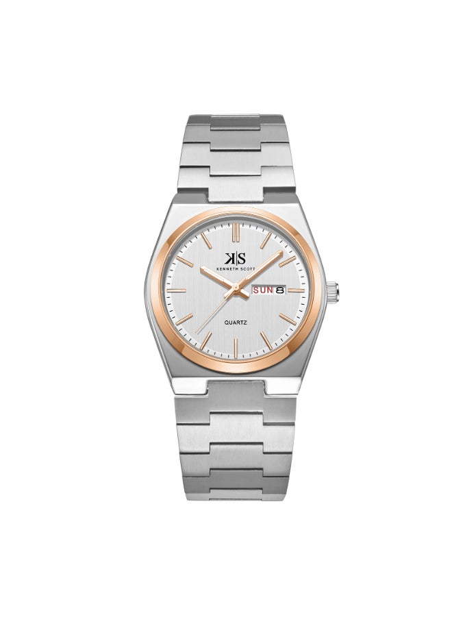 KENNETH SCOTT Men's Stainless Steel Analog Watch K24011-KBSW - 40 mm  - Image 1