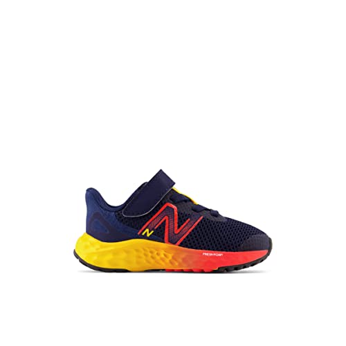 New Balance Kids Fresh Foam Arishi V4 Hook and Loop Running Shoe, Team Navy/Electric Red/Egg Yolk, 9 US Unisex Toddler - Image 2