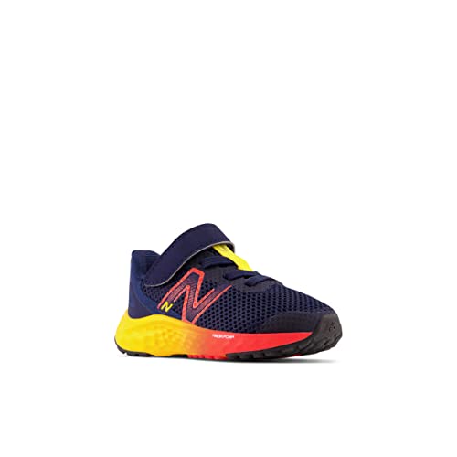 New Balance Kids Fresh Foam Arishi V4 Hook and Loop Running Shoe, Team Navy/Electric Red/Egg Yolk, 9 US Unisex Toddler - Image 3