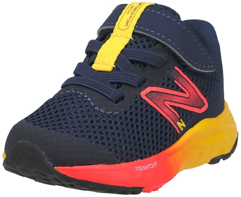 New Balance Kids Fresh Foam Arishi V4 Hook and Loop Running Shoe, Team Navy/Electric Red/Egg Yolk, 9 US Unisex Toddler - Image 1