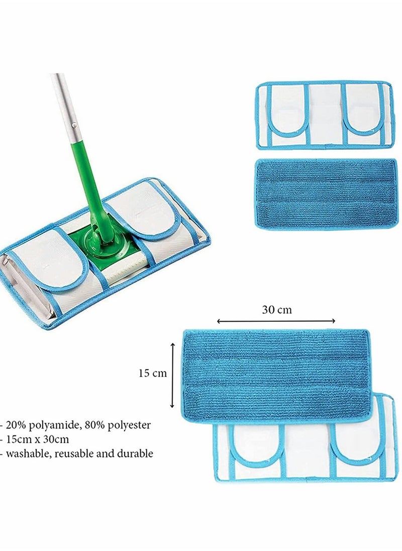 Generic - Microfiber Mop Pads, Replace Mop Pads for Swiffer Sweeper & All 10-12 Inch Flat Mop, Reusable Durable Wet Dry Cleaning Pads for All Hard-Floor Washable Sweeper Refills (4 Pcs) - Image 1