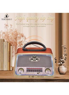 TOSCANA U Mini Am Fm Aux Portable Radio Usb Memory Hifi Bluetooth Speaker External Light St 0257  - Image 4