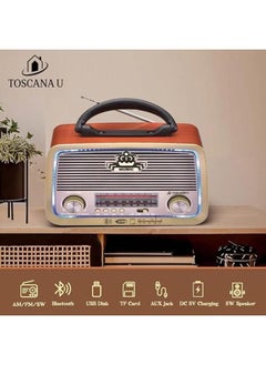 TOSCANA U Mini Am Fm Aux Portable Radio Usb Memory Hifi Bluetooth Speaker External Light St 0257  - Image 2