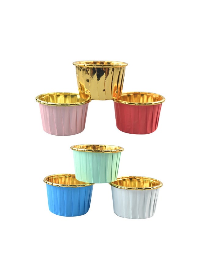 Large Curl Cup Thickened Gold And Silver Cake Paper Cup Lacquer Mafen Baking Tools High Temperature Resistant Oil Proof Mafen Cup-Specifications:Single-sided Mint Green - Image 5