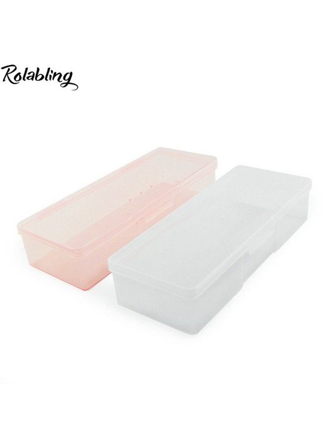 Rolabling - Transparent Empty Plastic Nail Storage Box Nail Art Equipment Manicure Tool Storage Case (White) - Image 1