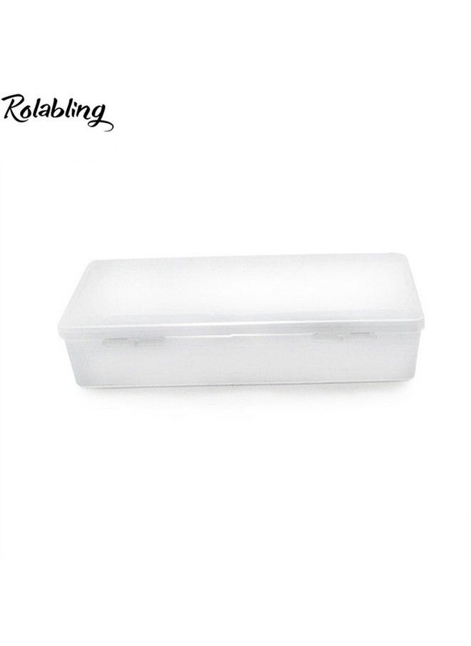 Rolabling - Transparent Empty Plastic Nail Storage Box Nail Art Equipment Manicure Tool Storage Case (White) - Image 1