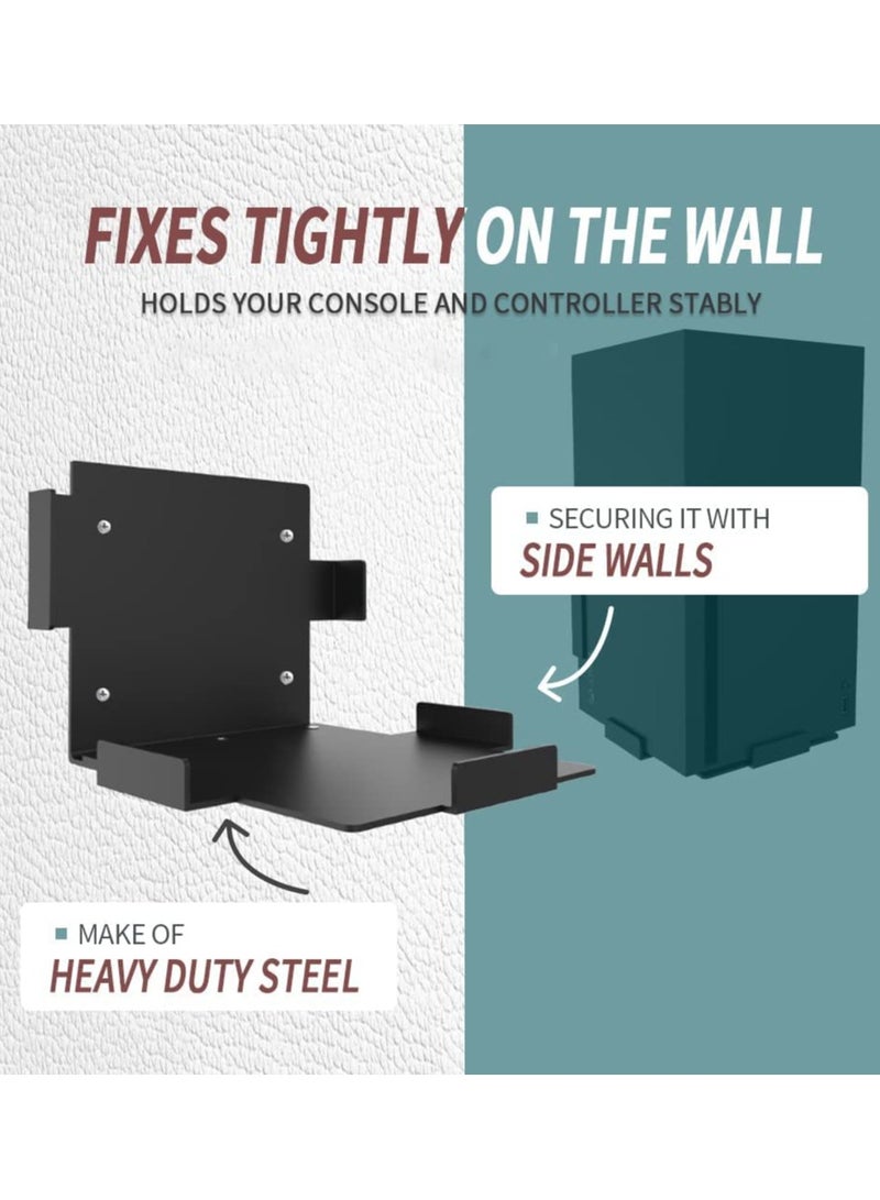 SOLARAE Wall Mount Holder for Xbox series X, Storage Rack Game Bracket Anti-Slip Holder, Steel Stand for XBox Series X Gaming Console - Image 2