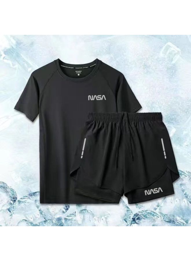 Generic Swimwear Suit Men's And Women's Anti-light Boxer Swimming Trunks Sports Running Surfing Beach Hot Spring Three-part Pants Supply-Color:Black Elite Suit [nasa]-Size:L 45-57.5kg  - Image 1