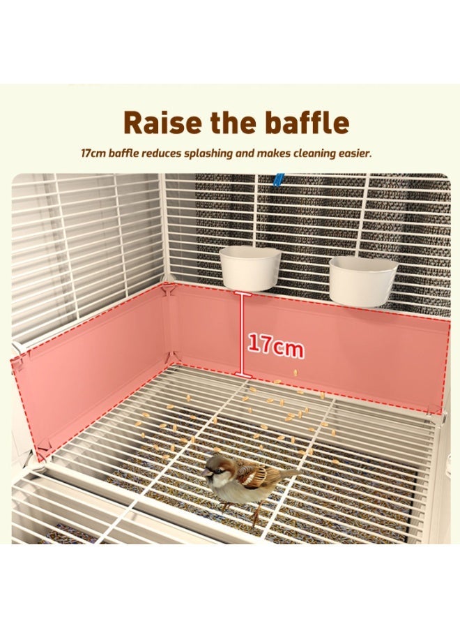 MaBaby Bird Cage Parakeet Cage with Wheels Parrot Cage with Slide-Out Tray Water Bottle & Feeder Birds House Standing Birdcages - Image 3