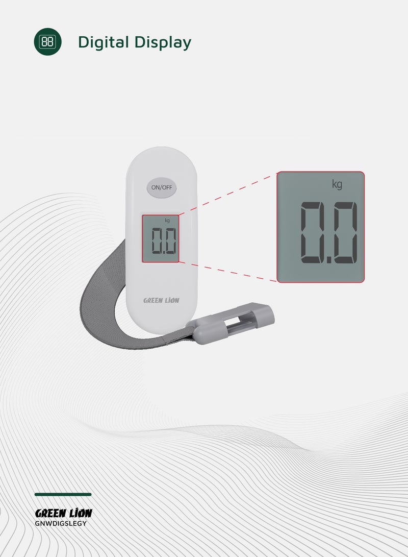 جرين ليون ميزان أمتعة رقمي من Weight Mate بشاشة رقمية ووظيفة الوزن الصافي / سعة 40 كجم/0.1 رطل / مؤشر انخفاض البطارية / مادة ABS / إيقاف التشغيل التلقائي / مؤشر التحميل الزائد - رمادي - Image 5