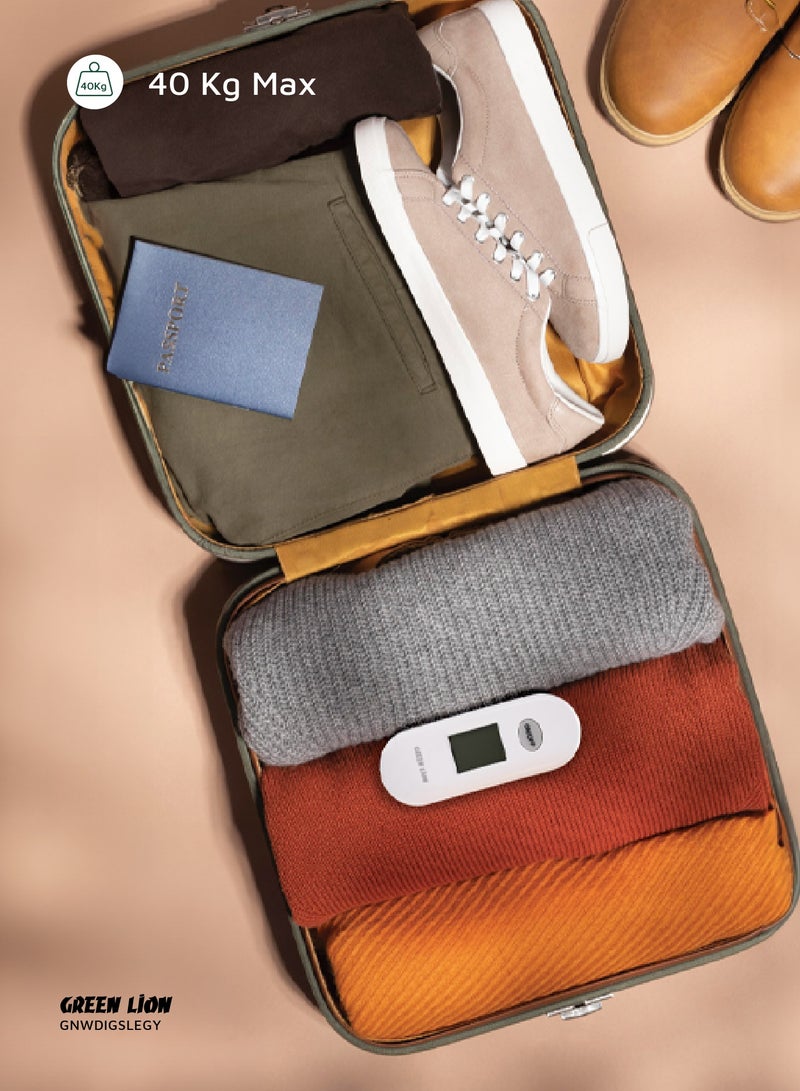 جرين ليون ميزان أمتعة رقمي من Weight Mate بشاشة رقمية ووظيفة الوزن الصافي / سعة 40 كجم/0.1 رطل / مؤشر انخفاض البطارية / مادة ABS / إيقاف التشغيل التلقائي / مؤشر التحميل الزائد - رمادي - Image 4