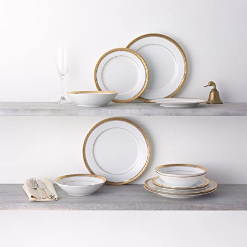 Noritake Crestwood Gold 12-Piece Dinnerware Set, Service for 4 - Image 2