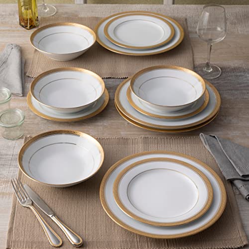 Noritake Crestwood Gold 12-Piece Dinnerware Set, Service for 4 - Image 5