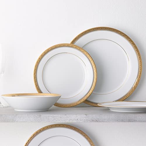 Noritake Crestwood Gold 12-Piece Dinnerware Set, Service for 4 - Image 3