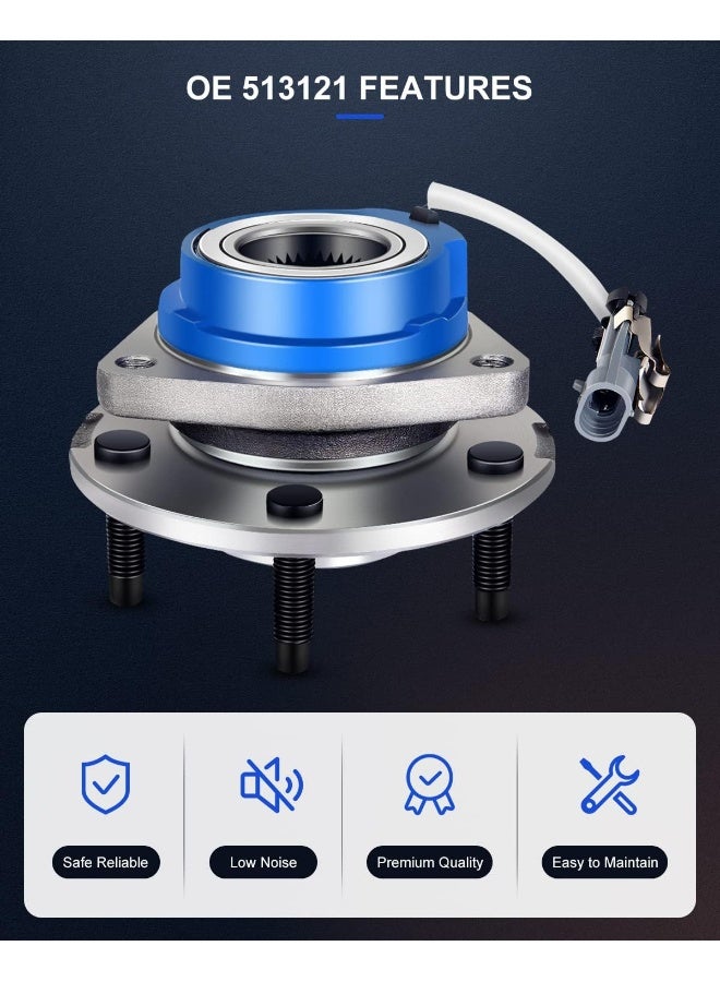 ECCPP ECCPP Wheel hub Wheel Bearing Assembly Front fits Chevy Impala Cadillac Eldorado DTS Buick Allure Century Seville Lesabre Pontiac Bonnevile Oldsmobile Aurora with ABS 5 Lugs 3 Bolt Flange 513121  - Image 3