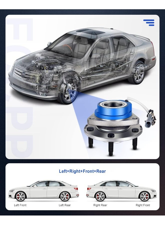 ECCPP ECCPP Wheel hub Wheel Bearing Assembly Front fits Chevy Impala Cadillac Eldorado DTS Buick Allure Century Seville Lesabre Pontiac Bonnevile Oldsmobile Aurora with ABS 5 Lugs 3 Bolt Flange 513121  - Image 2