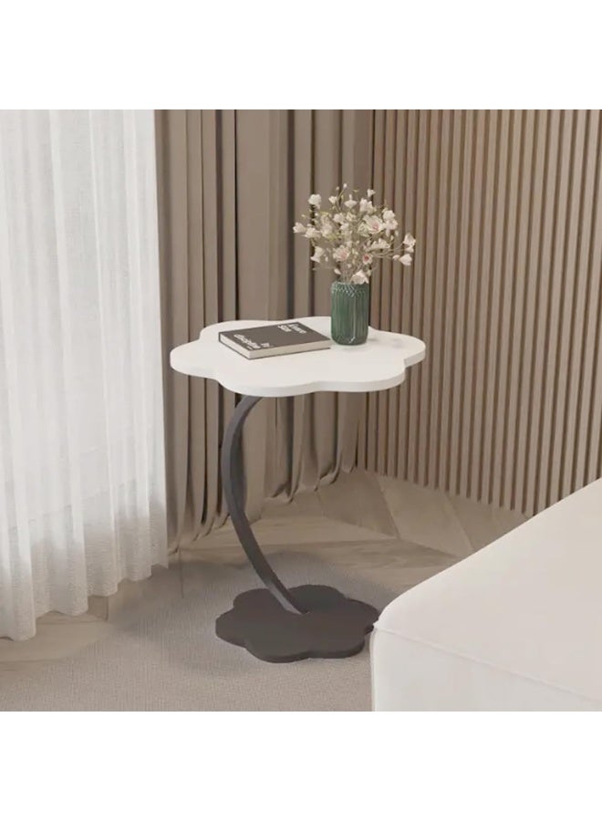 DubaiGallery طاولة جانبية على شكل C، طاولة نهاية بتصميم رخام حديث للكنبة، غرفة المعيشة وغرفة النوم - Image 3