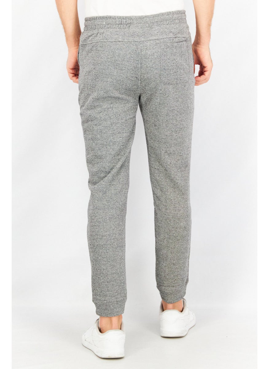 90 Degree By Reflex Men Sportswear Fit Textured Sweatpants, Grey  - Image 3