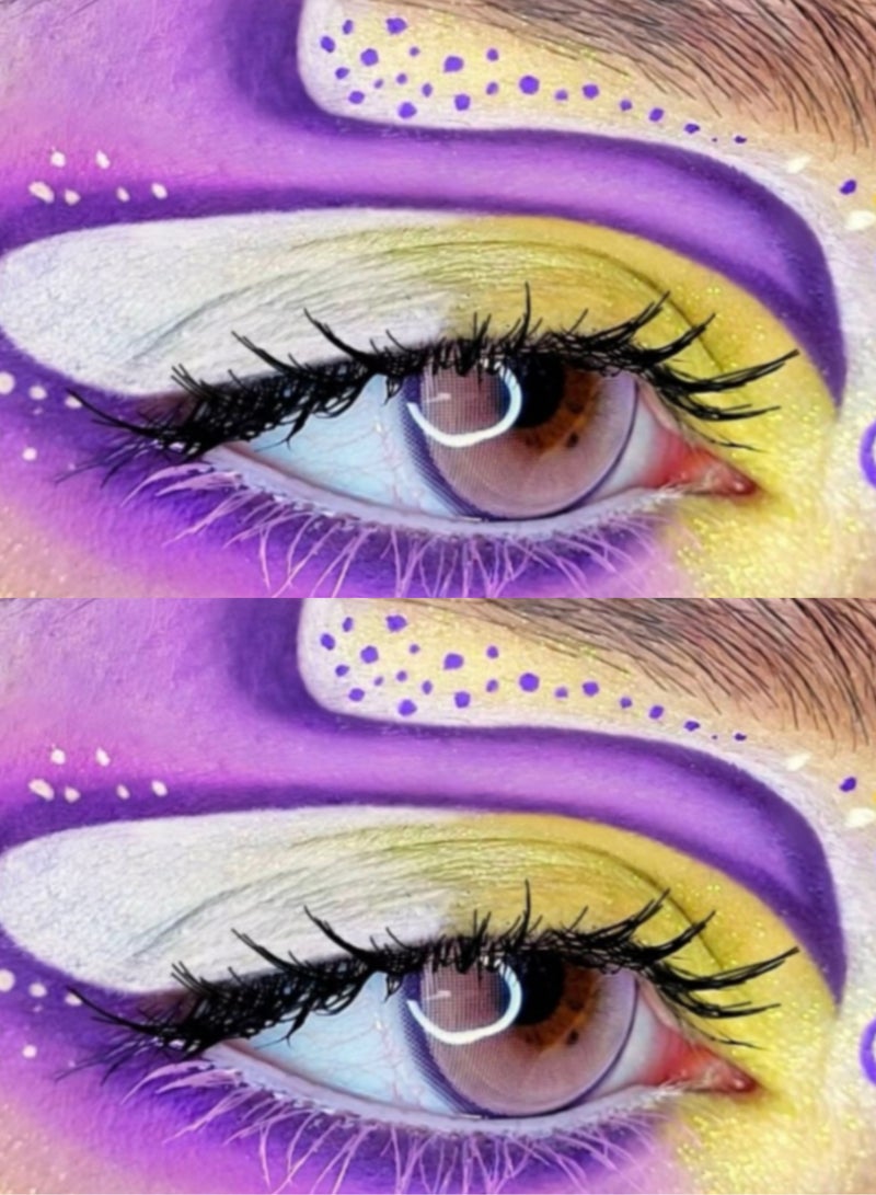 يونيبلينغ عدسات لاصقة ملونة سنوية بنفسجية عنبية  ران هايتاني للتنكر - Image 2