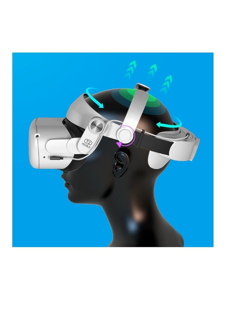 Adjustable Head Strap Compatible with Quest 2 Replacement for Quest 2 Elite Strap Accessories for Enhanced Support and Comfort in VR Suitable for Children and Adults - Image 2