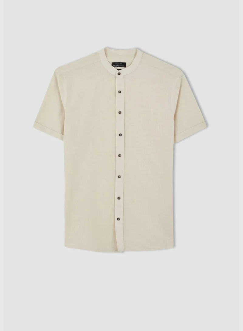 DeFacto Modern Fit Judge Collar Short Sleeve Shirt